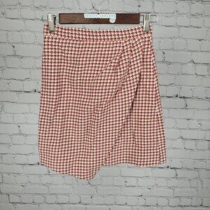 Paper London Multicolor Houndstooth Cotton Pleated Mini Skirt Size XS (24x17)